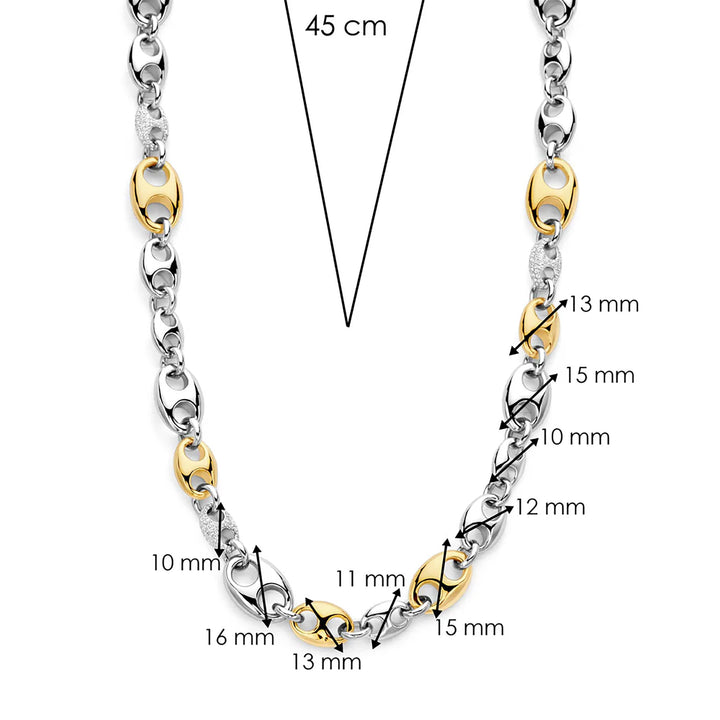 Ti Sento Yellow Gold Plated Cubic Zirconia Coffee Bean Necklace