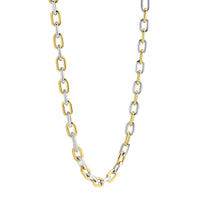 Ti Sento Yellow Gold Plated Cubic Zirconia Oval Link Necklace