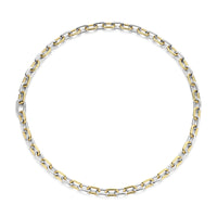 Ti Sento Yellow Gold Plated Cubic Zirconia Oval Link Necklace