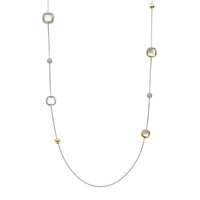 Ti Sento Yellow Gold Plated Grey Crystal and Cubic Zirconia Long Necklace