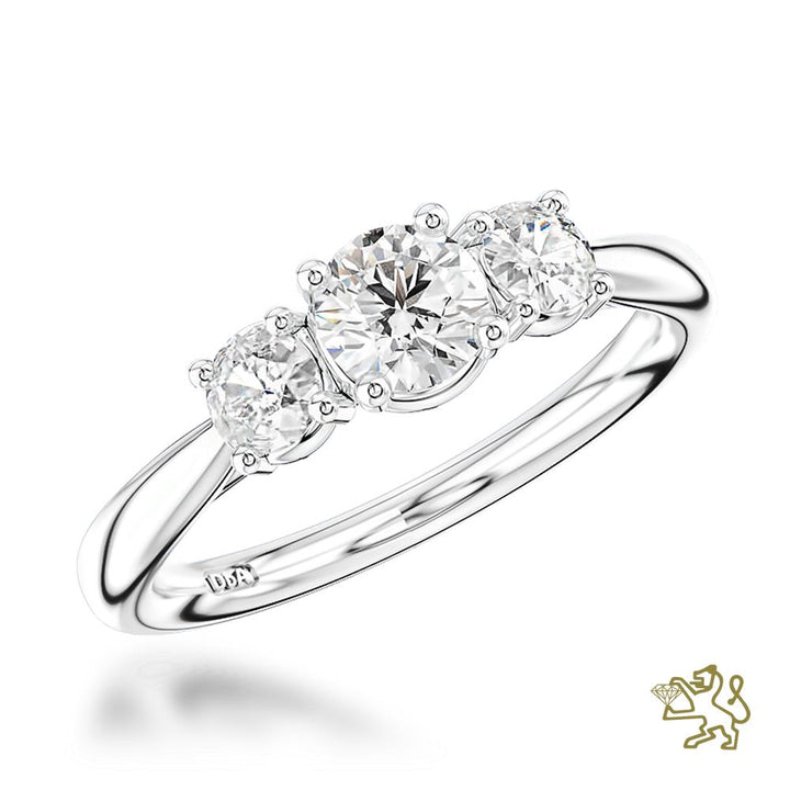 Trilogy Classic Three Stone 0.30ct E VS2 Diamond Platinum Ring