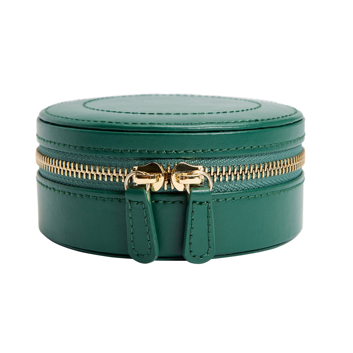 WOLF Sophia Forest Green Round Mini Zip Case - Michael Jones Jeweller