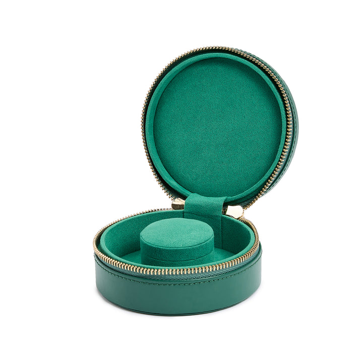 WOLF Sophia Forest Green Round Mini Zip Case - Michael Jones Jeweller