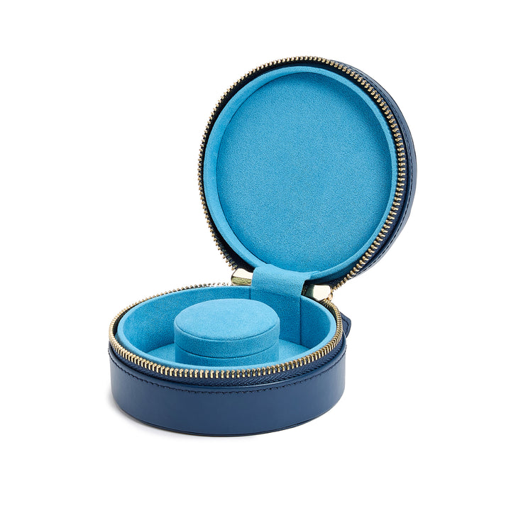 WOLF Sophia Indigo Round Mini Zip Case - Michael Jones Jeweller