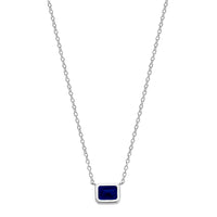 Ti Sento Yellow Gold Plated Octagonal Dark Blue Cubic Zirconia Necklace - Michael Jones Jeweller