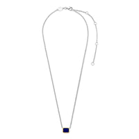 Ti Sento Yellow Gold Plated Octagonal Dark Blue Cubic Zirconia Necklace