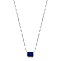 Ti Sento Yellow Gold Plated Octagonal Dark Blue Cubic Zirconia Necklace - Michael Jones Jeweller