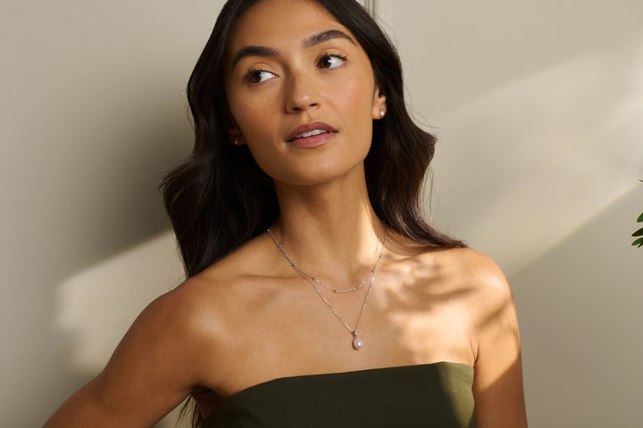 Clogau Nature's Wonder Sterling Silver Beachcomber Layered Necklace with Pearl - Michael Jones Jeweller