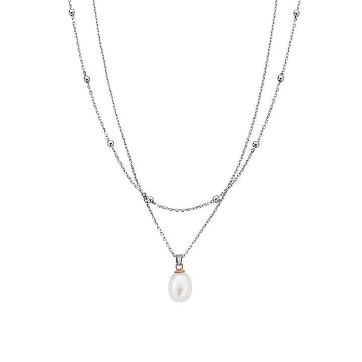 Clogau Nature's Wonder Sterling Silver Beachcomber Layered Necklace with Pearl - Michael Jones Jeweller