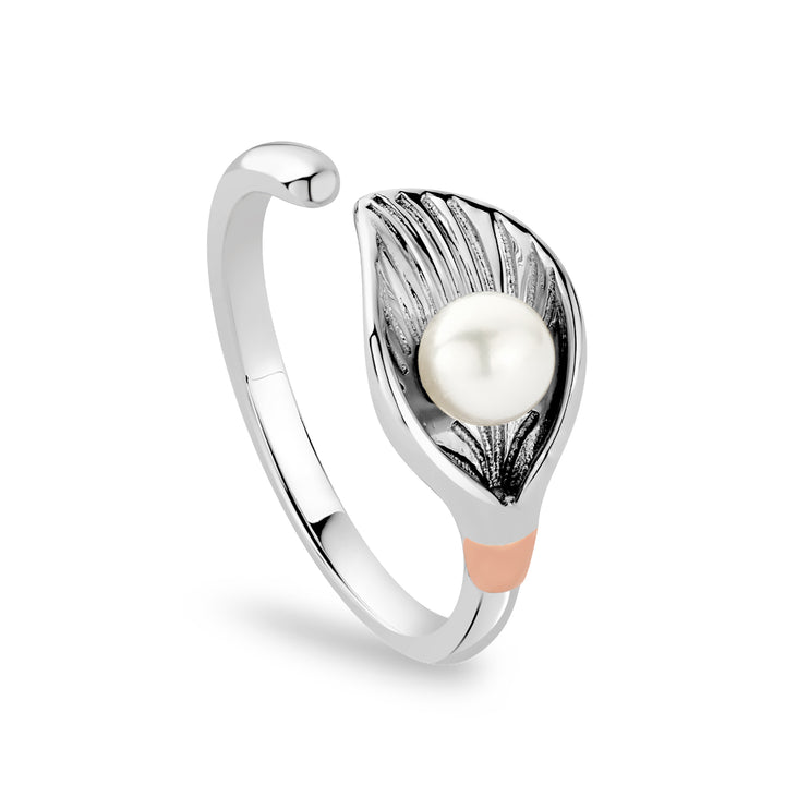 Clogau Beachcomber Shell Silver and Pearl Ring