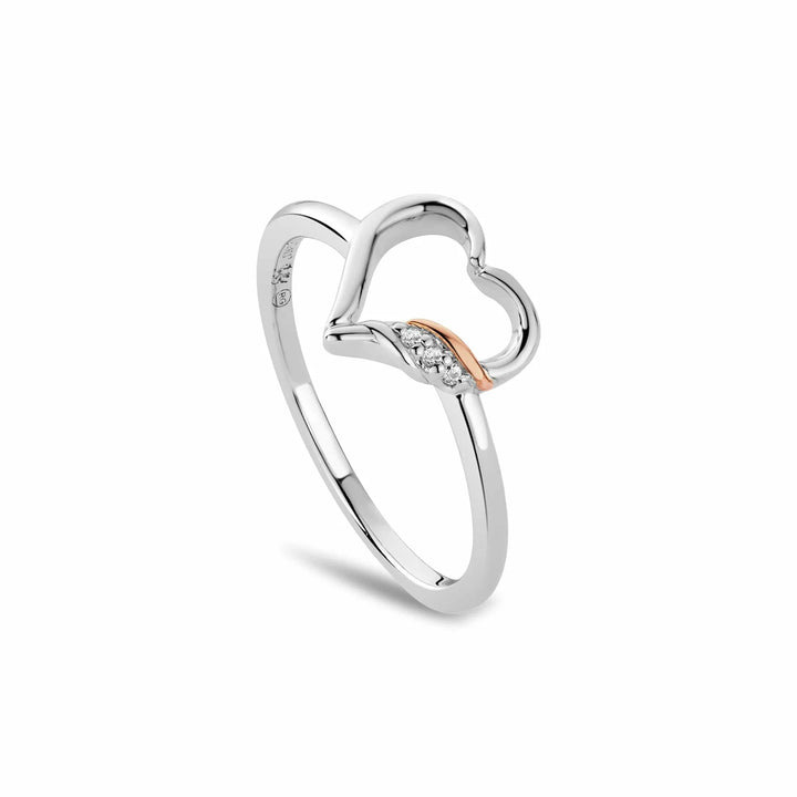 Clogau Past Present Future® Sterling Silver Heart Ring with Topaz