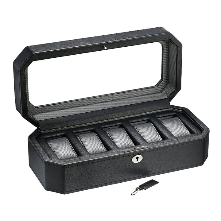 Wolf Windsor Black 5 Watch Storage Box