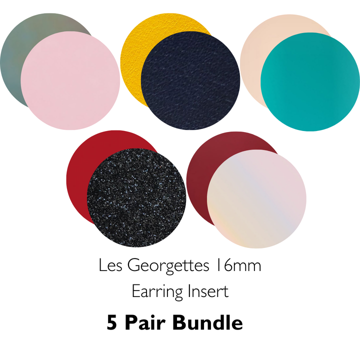 Les Georgettes 5 Pair Bundle 16mm Earring Inserts RRP £45