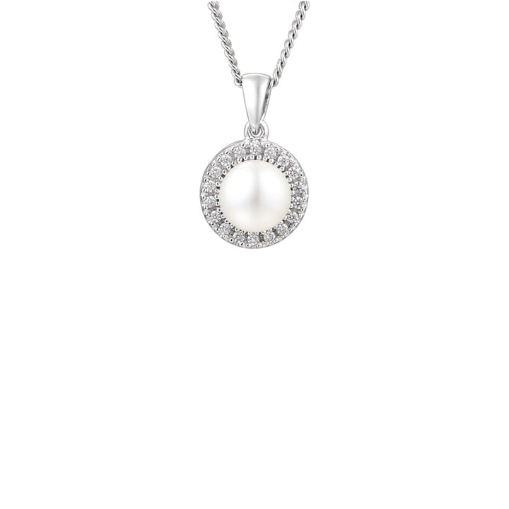 Amore Silver Freshwater Pearl And Cubic Zirconia Candy Necklace