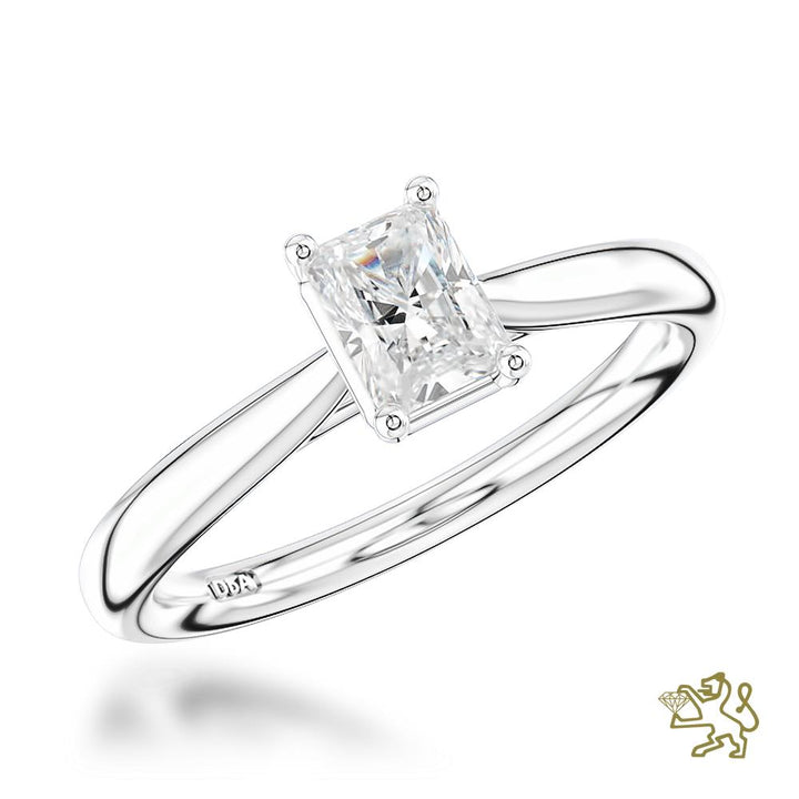 Classic Radiant Solitaire 0.50ct E SI1 Diamond Platinum Ring - Michael Jones Jeweller