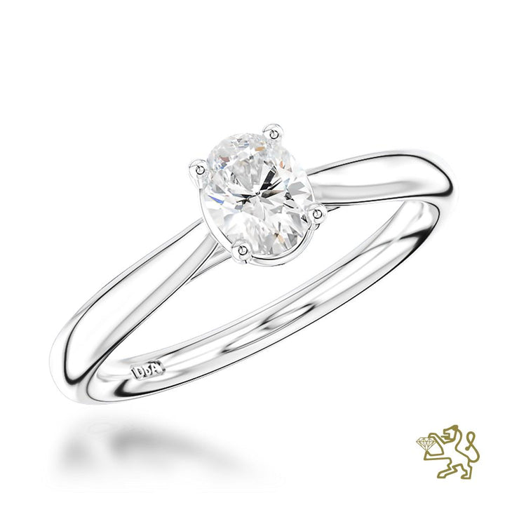 Classic Oval Solitaire 0.30ct D VS2 Diamond Platinum Ring