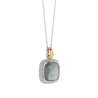 Ti Sento Yellow Gold Plated Grey Crystal and Cubic Zirconia Cluster Pendant