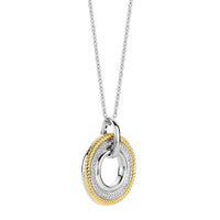 Ti Sento Yellow Gold Plated Cubic Zirconia Circle Pendant