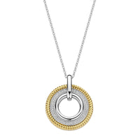 Ti Sento Yellow Gold Plated Cubic Zirconia Circle Pendant