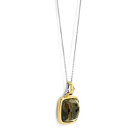 Ti Sento Yellow Gold Plated Khaki Green Crystal Pendant - Michael Jones Jeweller