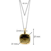 Ti Sento Yellow Gold Plated Khaki Green Crystal Pendant