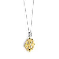 Ti Sento Yellow Gold Plated Cubic Zirconia Clover Pendant