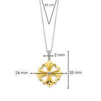 Ti Sento Yellow Gold Plated Cubic Zirconia Clover Pendant - Michael Jones Jeweller