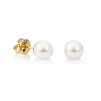 Yana Nesper 7.5-8mm Akoya Pearl 18ct Yellow Gold Stud Earrings