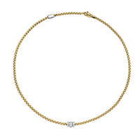 FOPE Flex'it Eka 18ct Yellow and White Gold 0.18ct Diamond Set Necklace 43cm