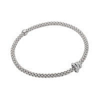 FOPE Flex'it Prima 18ct White Gold 0.31ct Diamond Set Bracelet Small