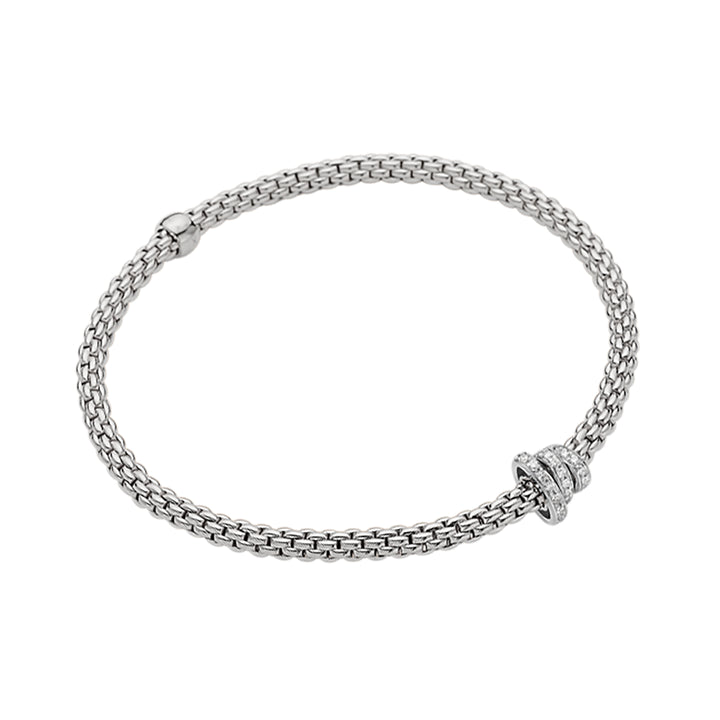 FOPE Flex'it Prima 18ct White Gold 0.31ct Diamond Set Bracelet Small - Michael Jones Jeweller