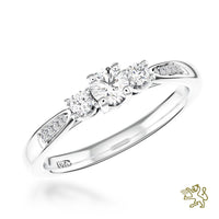 Petite Memoire  StoneThree Stone 0.20ct F VVS Diamond Platinum Ring