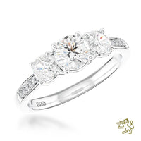 Memoire Three Stone 0.50ct D SI1 Diamond Platinum Ring