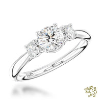 Aldany Three Stone 0.53ct E SI2 Diamond Platinum Ring