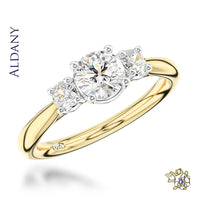 Aldany Three Stone 0.40ct E SI1 Diamond Yellow Gold/Platinum Ring