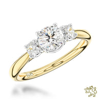 Aldany Three Stone 0.40ct E SI1 Diamond Yellow Gold/Platinum Ring