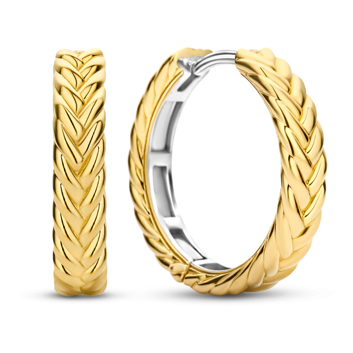 Ti Sento Yellow Gold Plated Braided Hoop Earrings - Michael Jones Jeweller