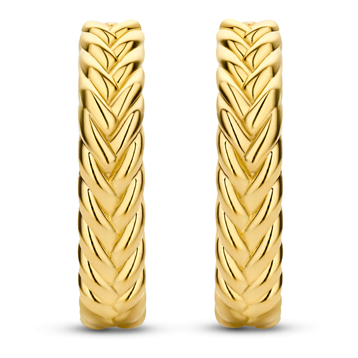 Ti Sento Yellow Gold Plated Braided Hoop Earrings - Michael Jones Jeweller