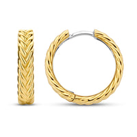 Ti Sento Yellow Gold Plated Braided Hoop Earrings