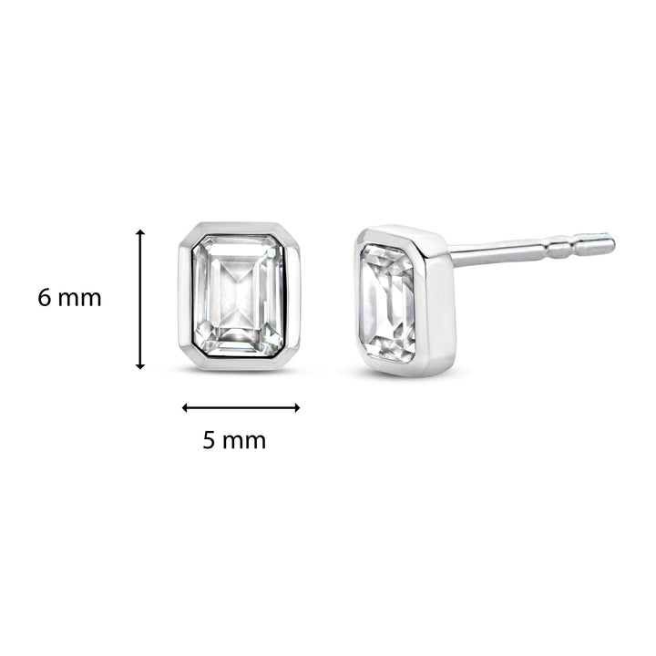 Ti Sento Octagonal Cubic Zirconia Stud Earrings