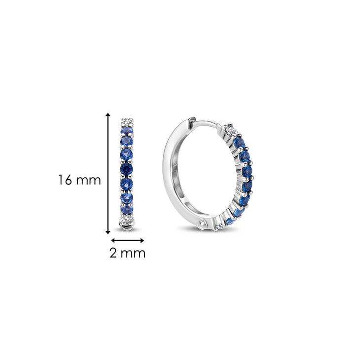 Ti Sento Blue Cubic Zirconia Hoop Earrings - Michael Jones Jeweller