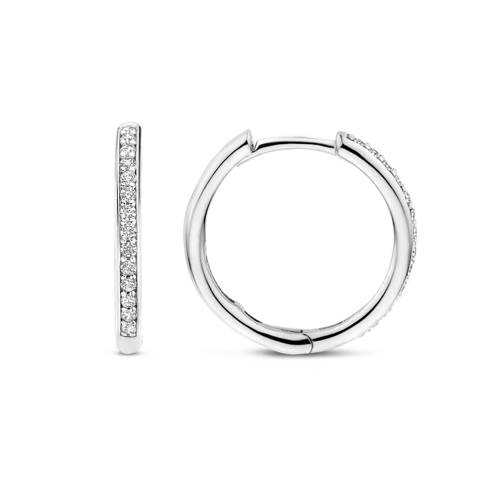 Ti Sento Cubic Zirconia Medium 18mm Huggy Hoop Earrings