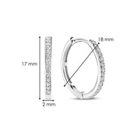 Ti Sento Cubic Zirconia Medium 18mm Huggy Hoop Earrings