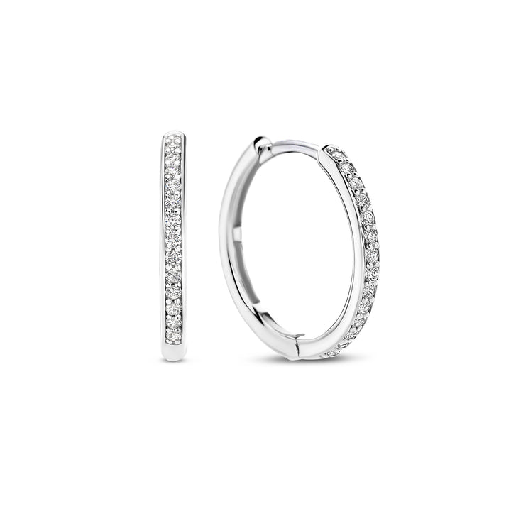 Ti Sento Cubic Zirconia Medium 18mm Huggy Hoop Earrings