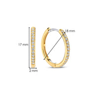 Ti Sento Yellow Gold Plated Cubic Zirconia Medium 18mm Huggy Hoop Earrings - Michael Jones Jeweller