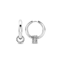 Ti Sento Cubic Zirconia Textured Triple Ring Hoop Earrings - Michael Jones Jeweller