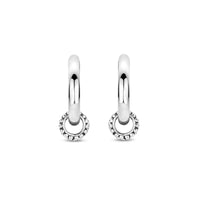 Ti Sento Cubic Zirconia Textured Triple Ring Hoop Earrings - Michael Jones Jeweller