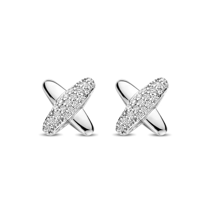 Ti Sento Cubic Zirconia Cross Stud Earrings