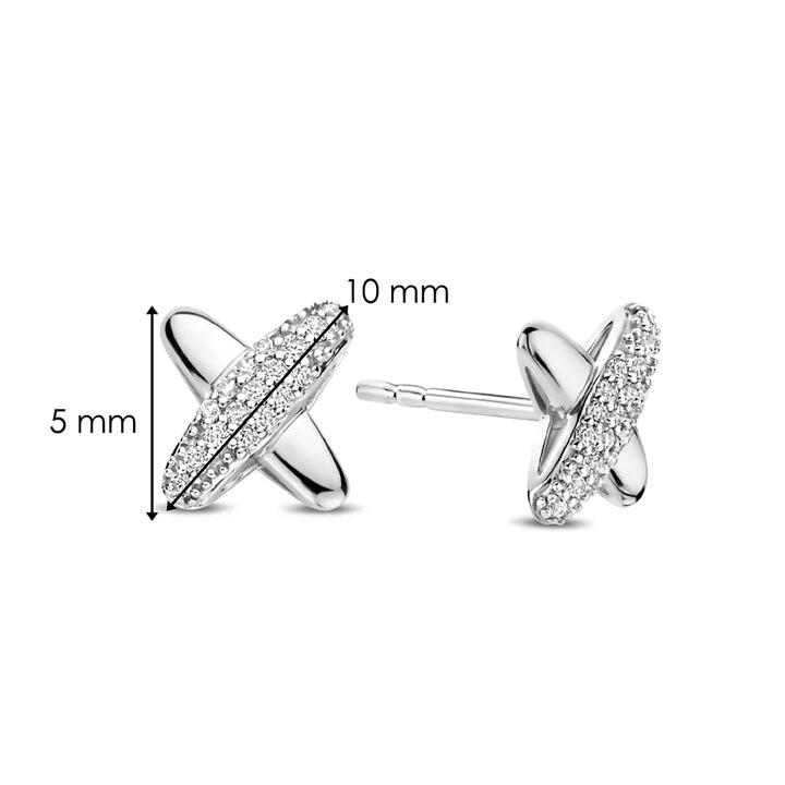 Ti Sento Cubic Zirconia Cross Stud Earrings - Michael Jones Jeweller