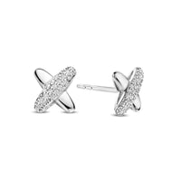 Ti Sento Cubic Zirconia Cross Stud Earrings - Michael Jones Jeweller